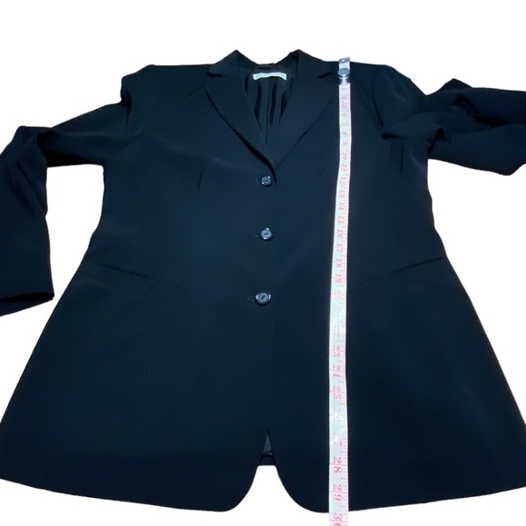 GERRY WEBER Classic Black 3 Button Blazer Slash Pockets Lined US Sz 10 - Picture 5 of 10